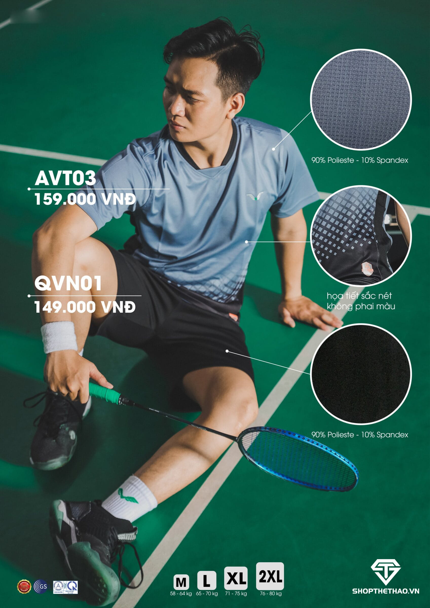 ao-cau-long-nam-nu-avt03-vina-authentic-04 Áo Cầu Lông Nam Nữ AVT03 Vina Authentic Co Giãn Đa Chiều 04