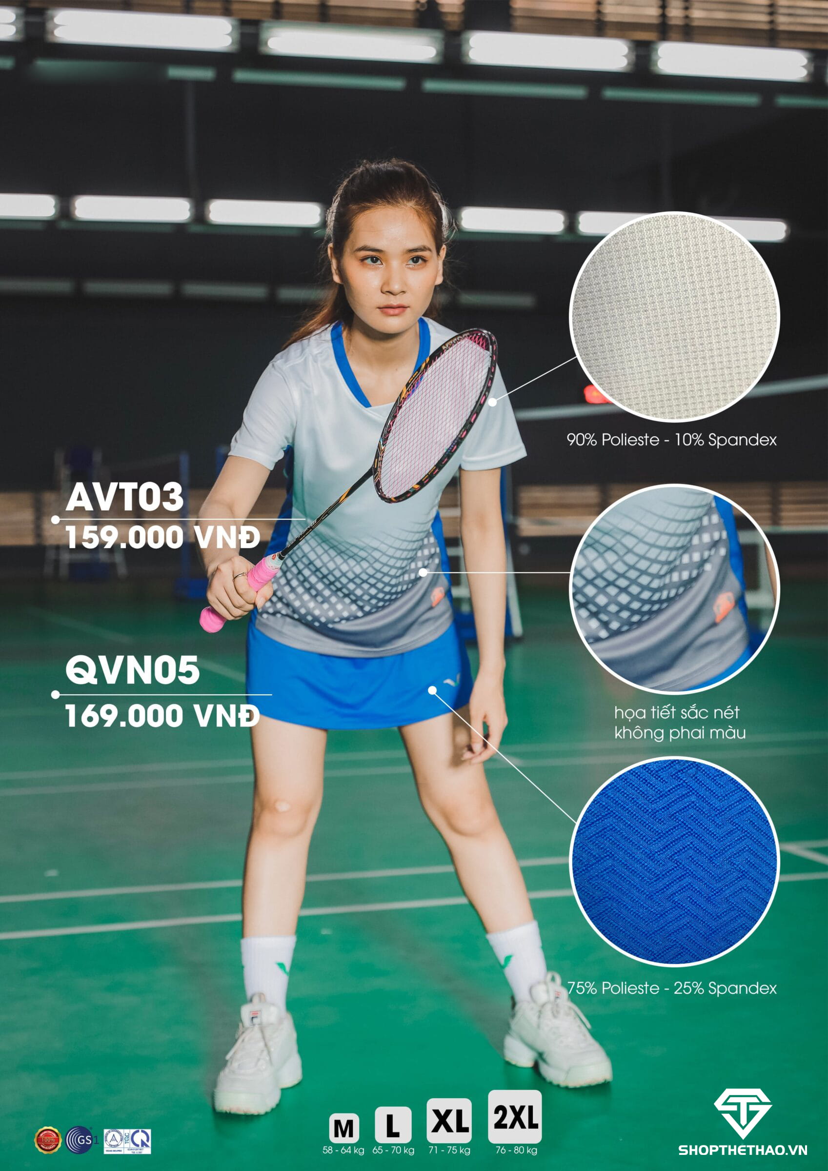 Áo Cầu Lông Nam Nữ AVT03 Vina Authentic Co Giãn Đa Chiều 08