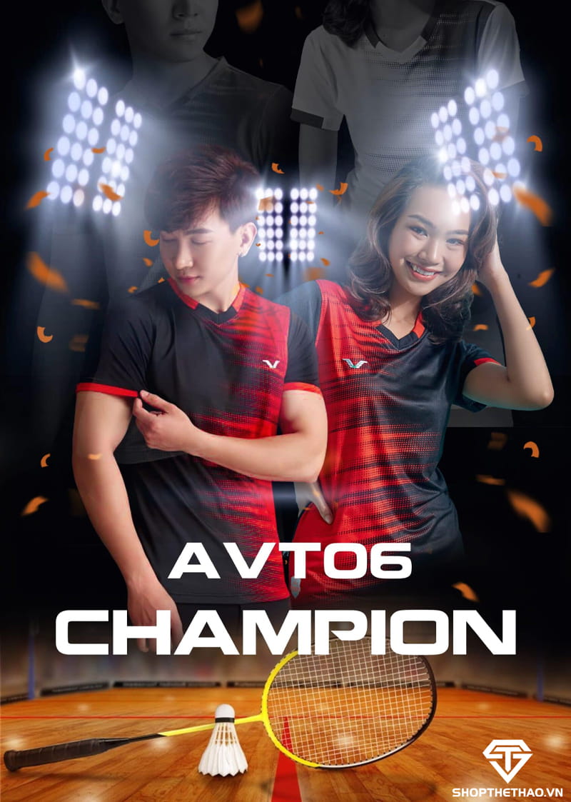 Áo Cầu Lông Nam Nữ AVT06 Co Giãn Đa Chiều, Thấm Hút Cực Nhanh 01