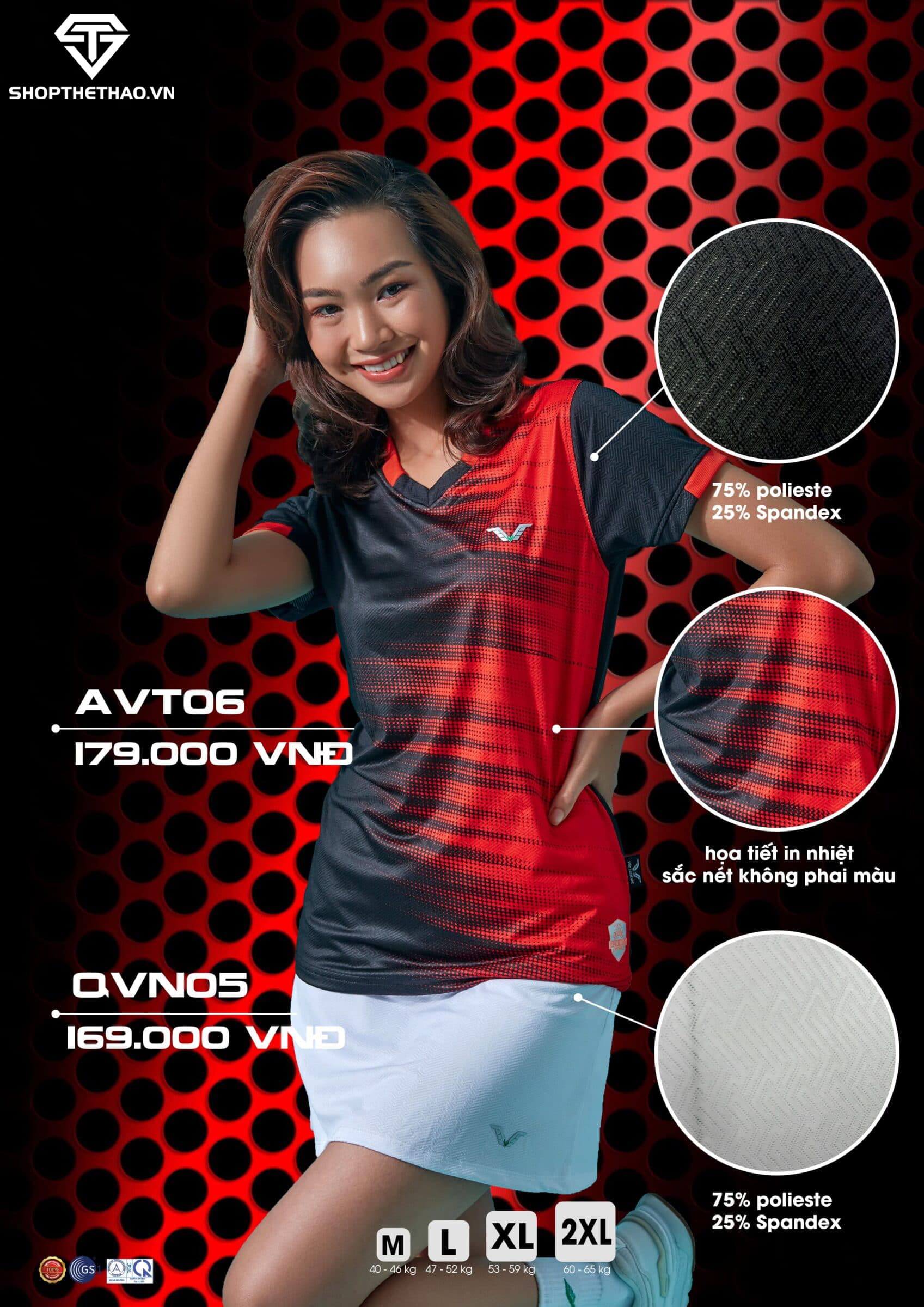 Áo Cầu Lông Nam Nữ AVT06 Co Giãn Đa Chiều, Thấm Hút Cực Nhanh 03