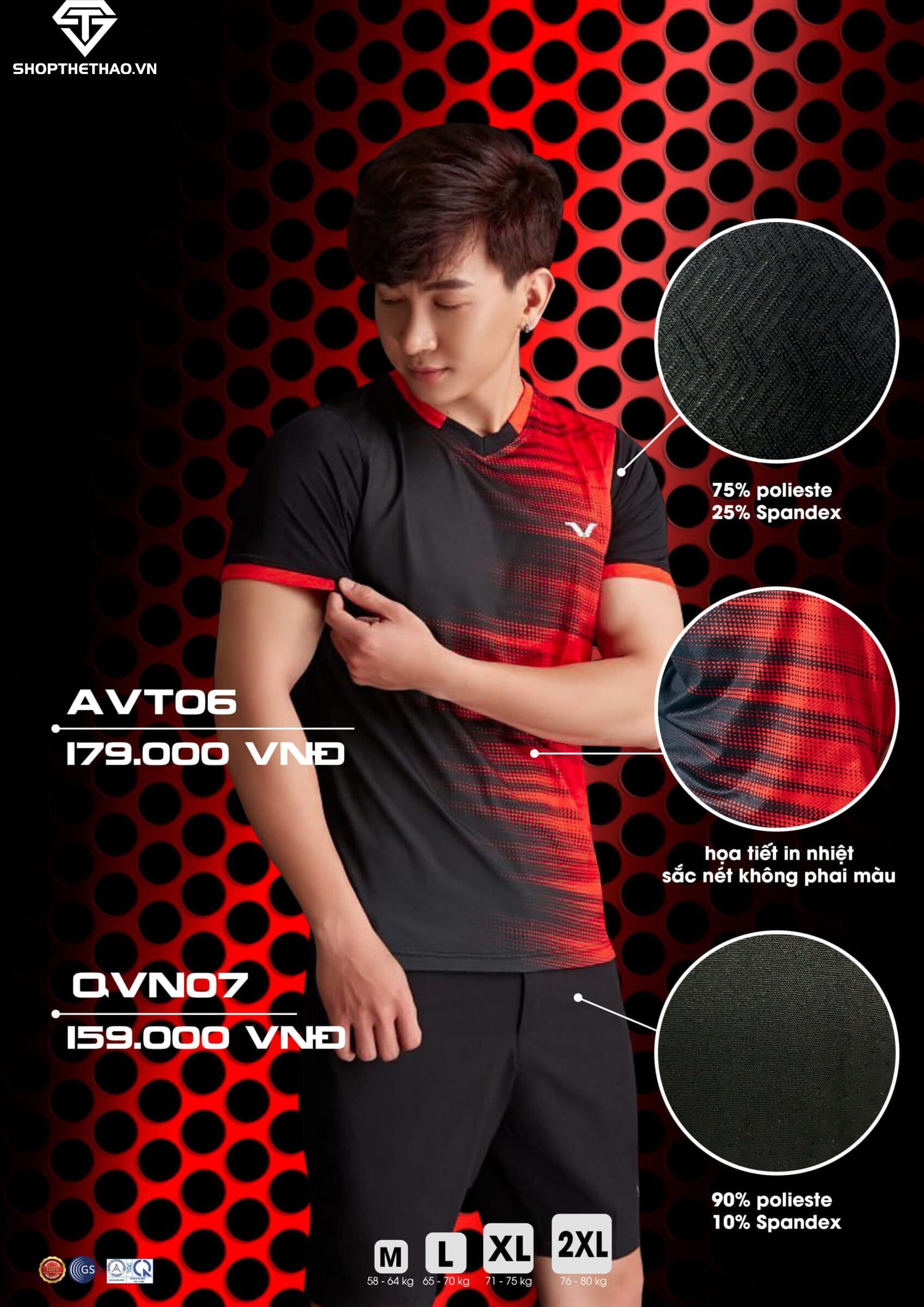 Áo Cầu Lông Nam Nữ AVT06 Co Giãn Đa Chiều, Thấm Hút Cực Nhanh 04
