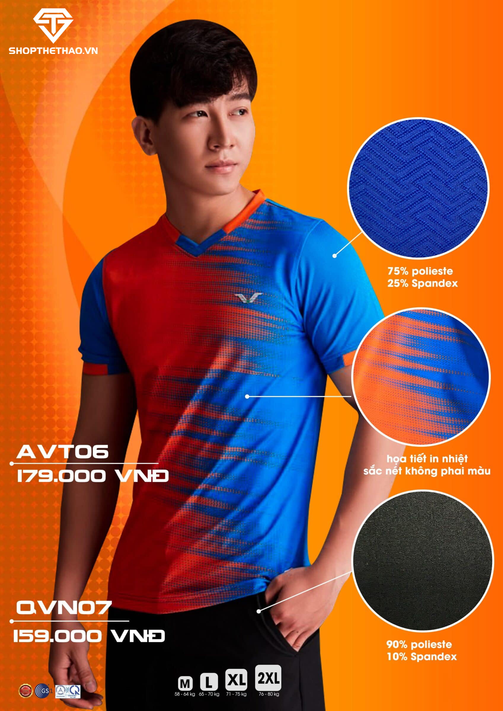 ao-cau-long-nam-nu-avt06-05 Áo Cầu Lông Nam Nữ AVT06 Co Giãn Đa Chiều, Thấm Hút Cực Nhanh 05