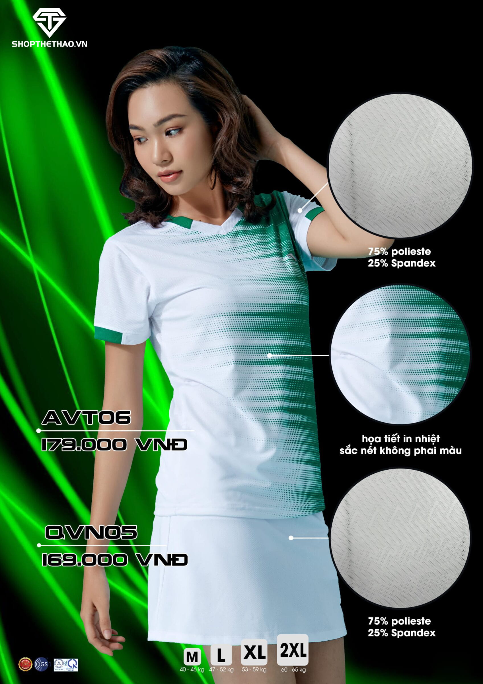 Áo Cầu Lông Nam Nữ AVT06 Co Giãn Đa Chiều, Thấm Hút Cực Nhanh 08