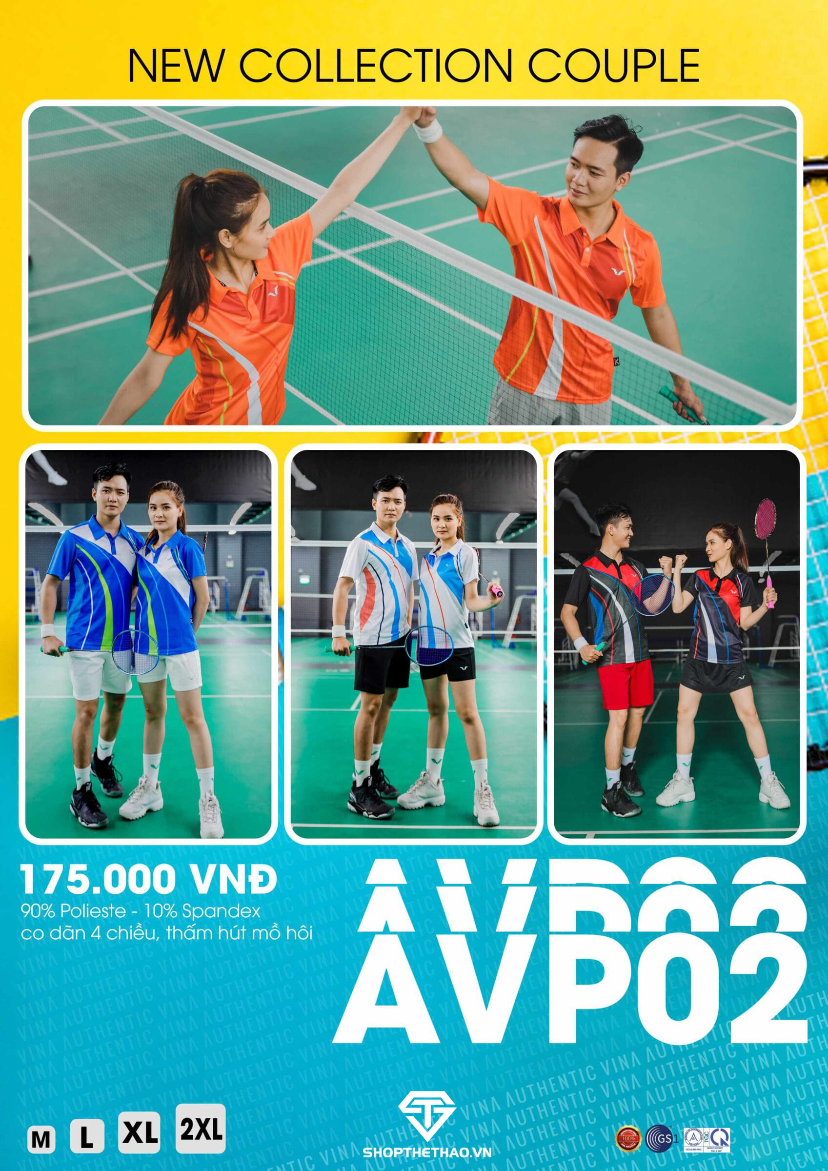 Áo Cầu Lông Thể Thao Nam Nữ Có Cổ AVP02 – Đam Mê Bất Tận 10