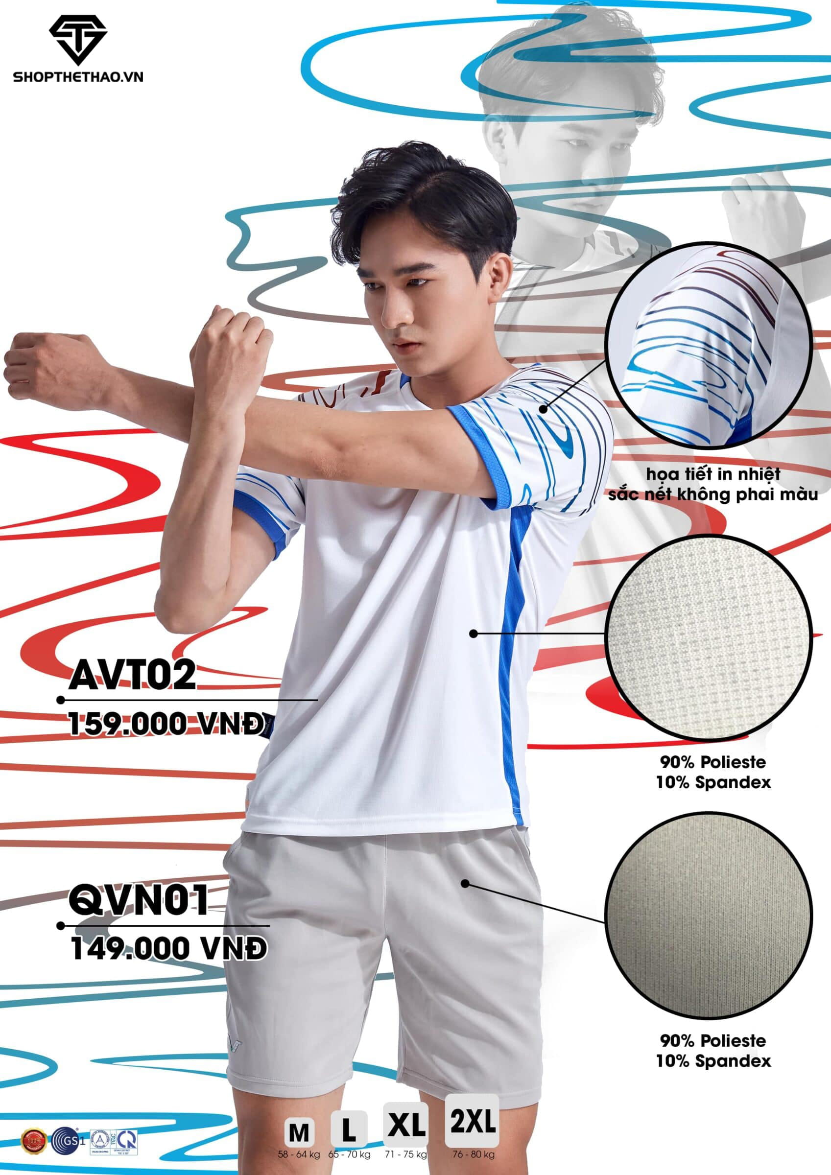 Áo Cầu Lông, Tennis Nam Nữ AVT02 COUPLE - Vina Authentic Chính Hãng 02