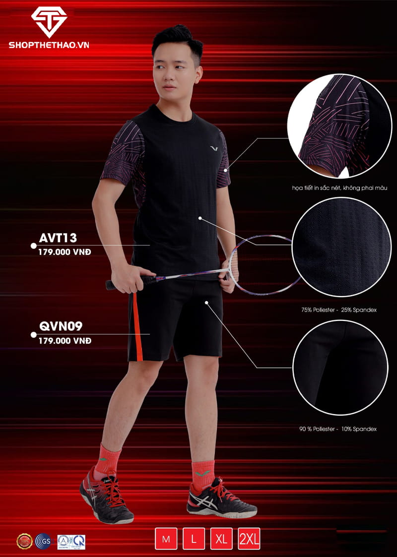 Áo Cầu Lông, Tennis Thể Thao Nam AVT13 – Trẻ Trung Năng Động 01