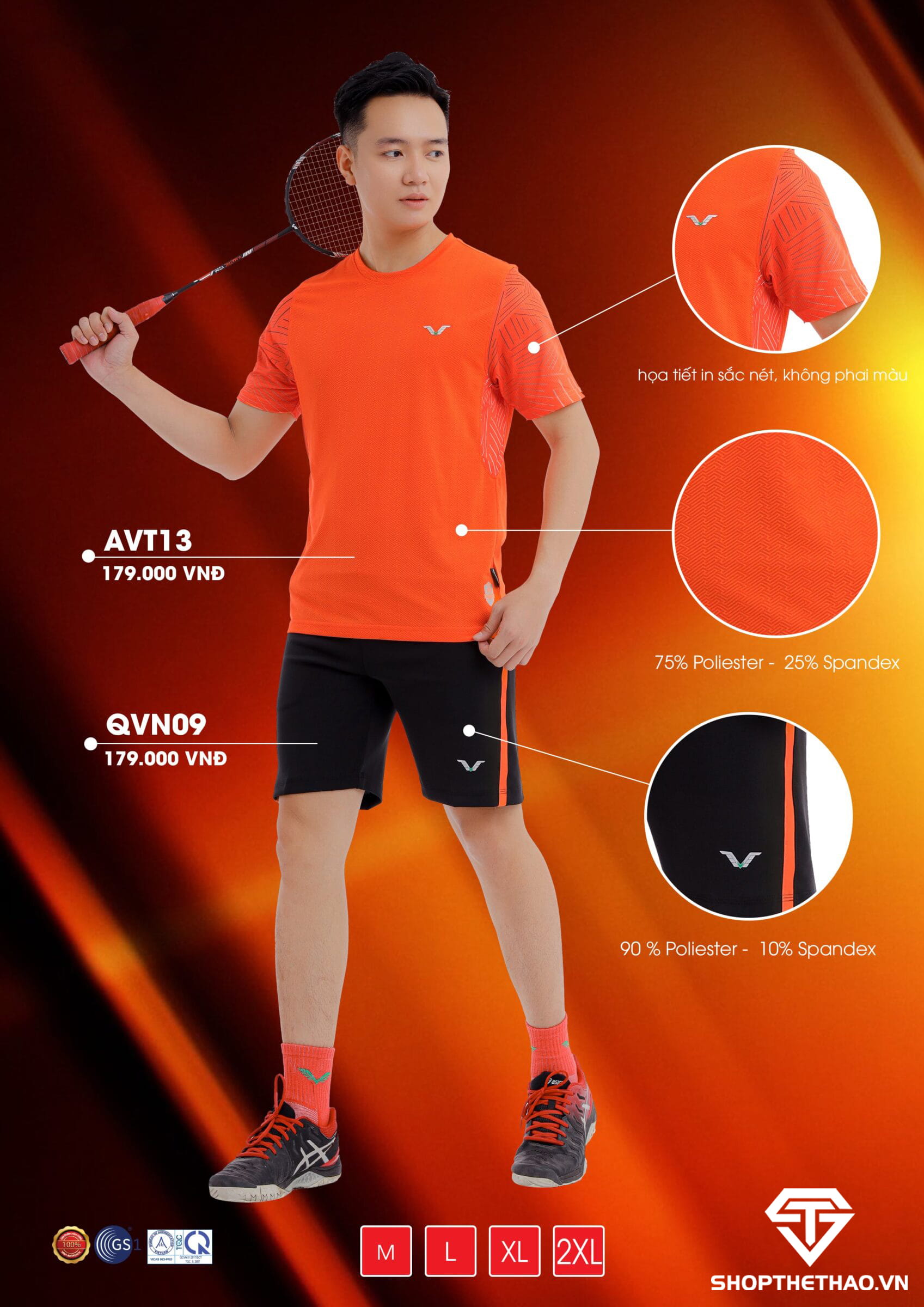 Áo Cầu Lông, Tennis Thể Thao Nam AVT13 – Trẻ Trung Năng Động 03