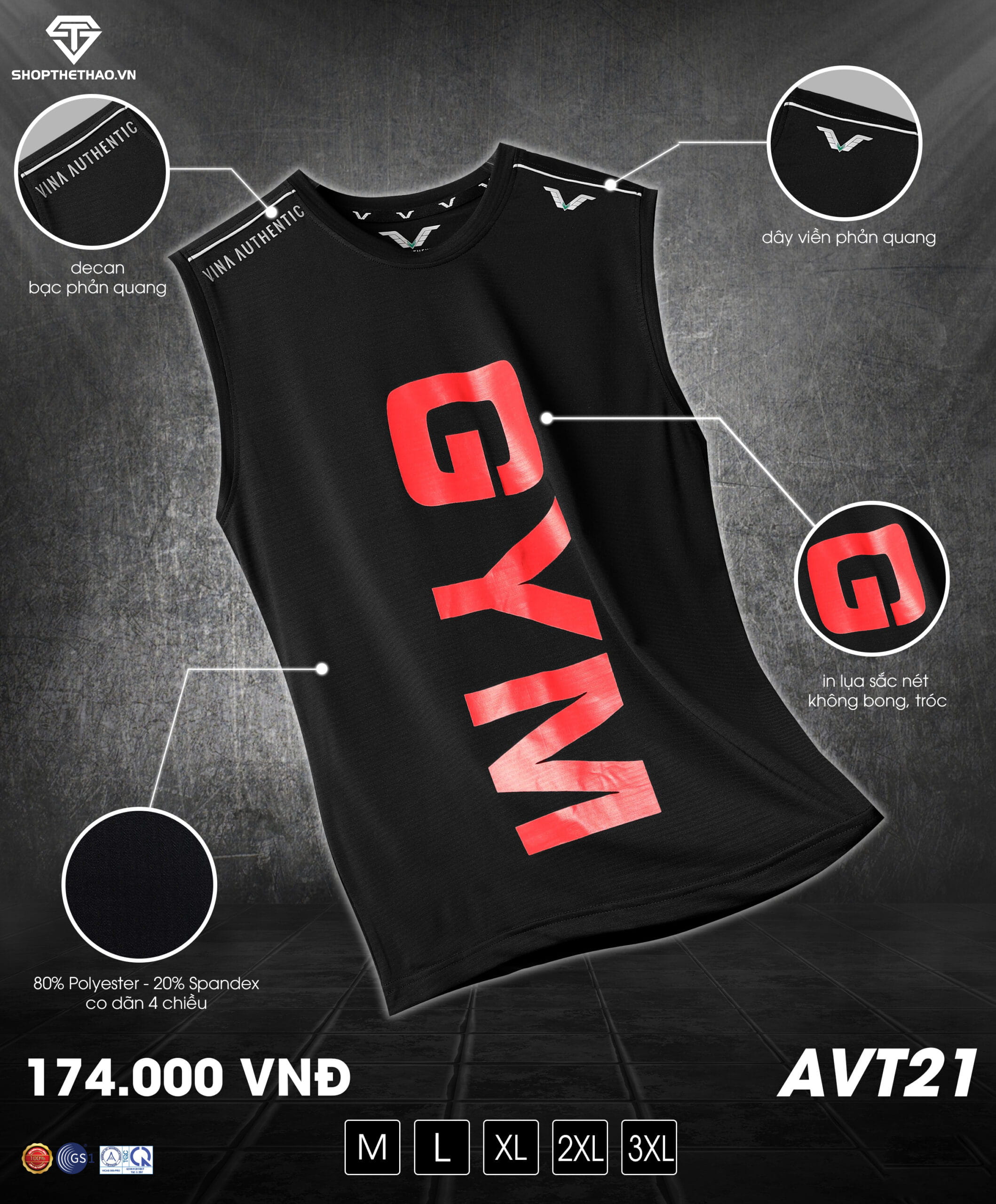 Áo Tập GYM Nam AVT21 – Khẳng Định Sức Mạnh Vượt Trội 01