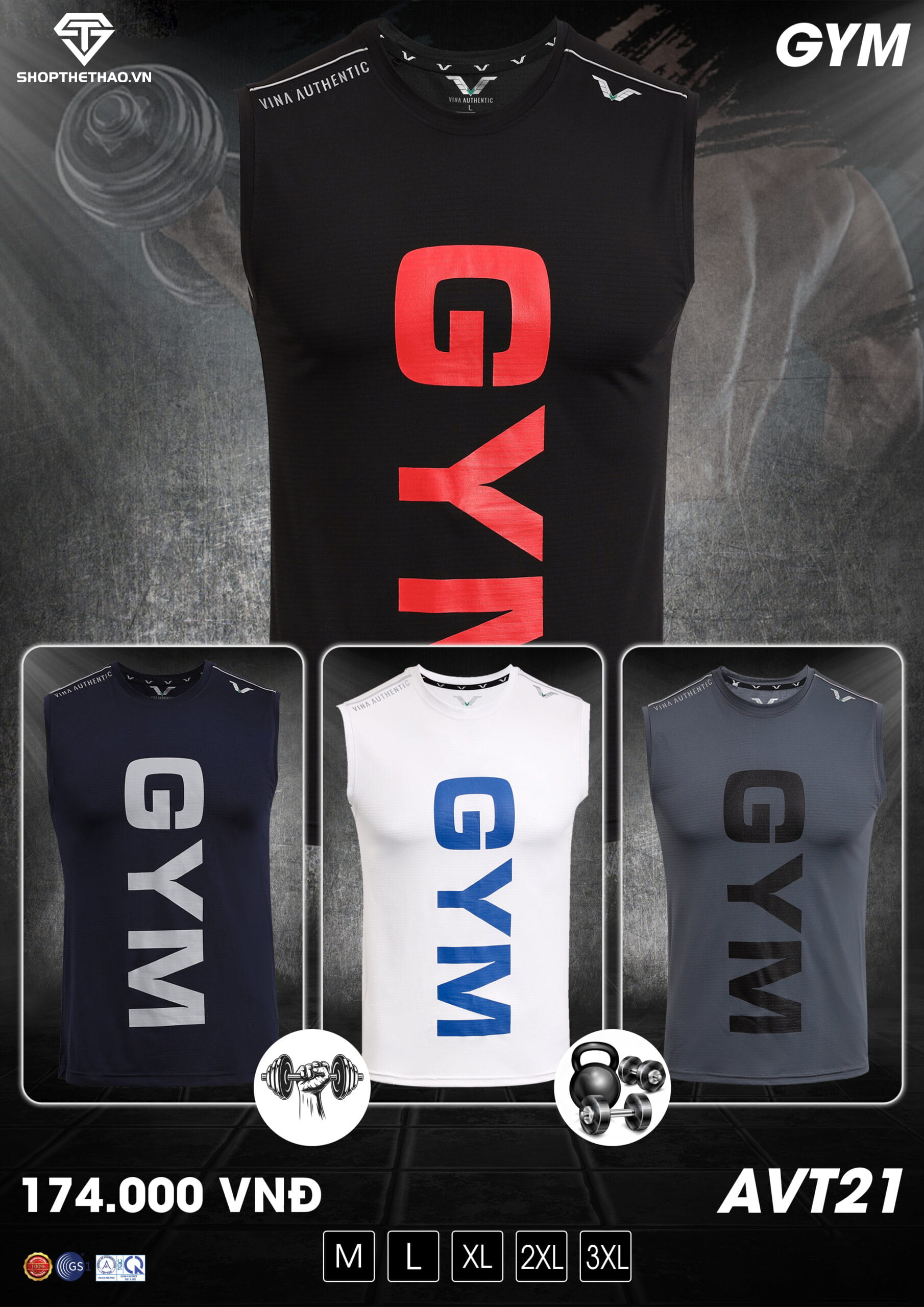 Áo Tập GYM Nam AVT21 – Khẳng Định Sức Mạnh Vượt Trội 02