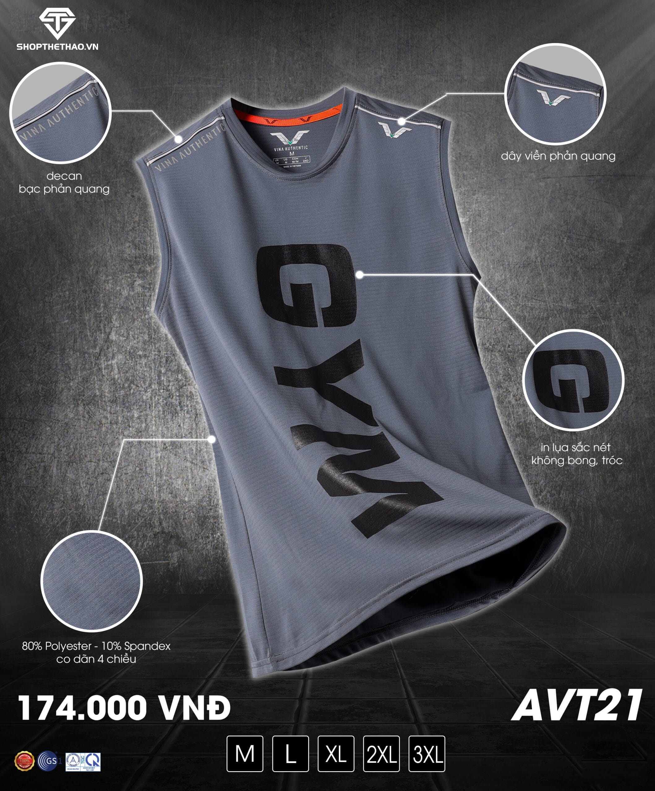 Áo Tập GYM Nam AVT21 – Khẳng Định Sức Mạnh Vượt Trội 04