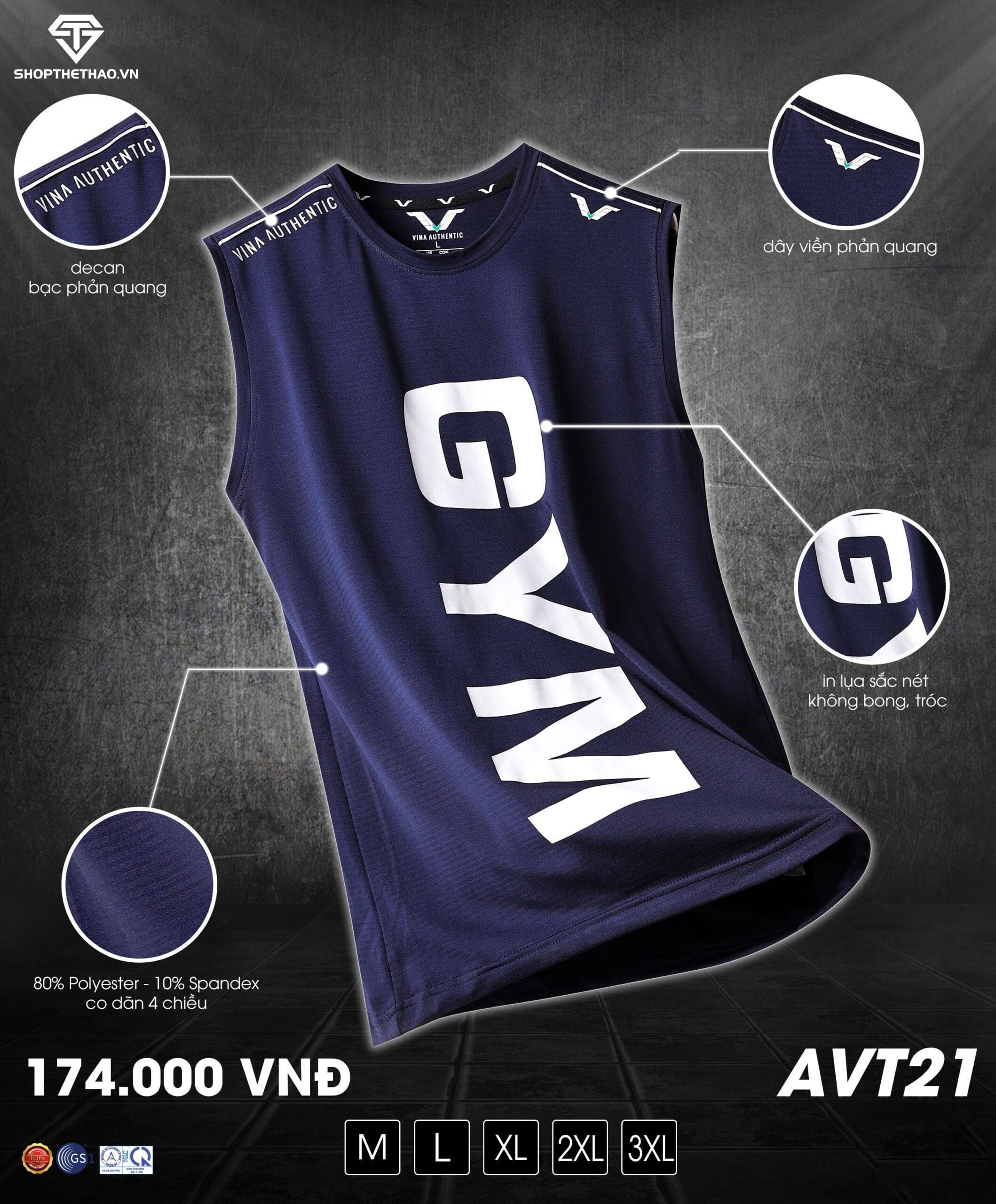 Áo Tập GYM Nam AVT21 – Khẳng Định Sức Mạnh Vượt Trội 05