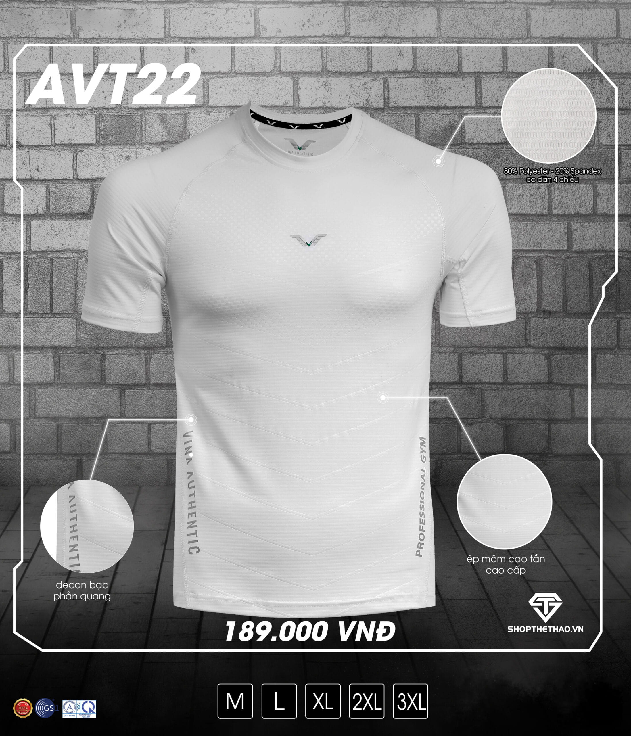 ao-tap-gym-nam-avt22-03 Áo Tập GYM AVT22 Chính Hãng Vina Authentic 03