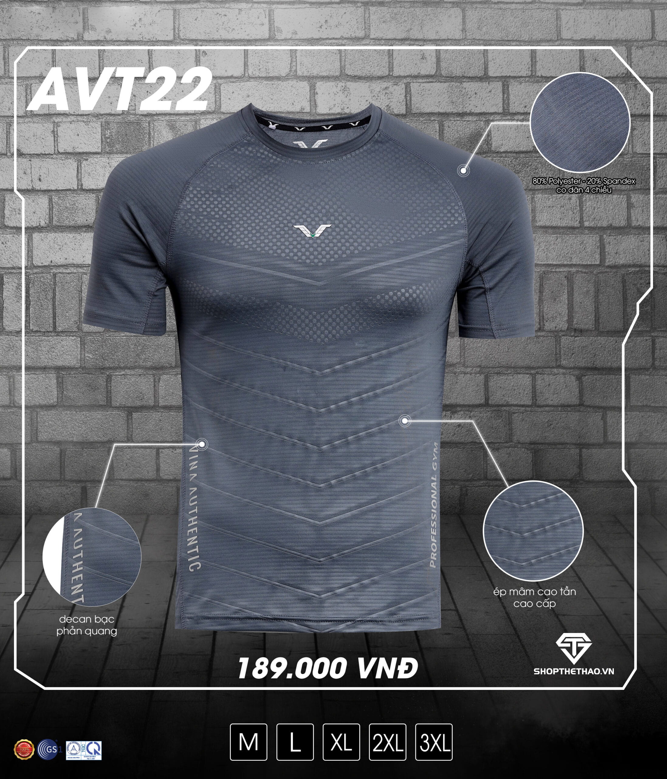 ao-tap-gym-nam-avt22-04 Áo Tập GYM AVT22 Chính Hãng Vina Authentic 04