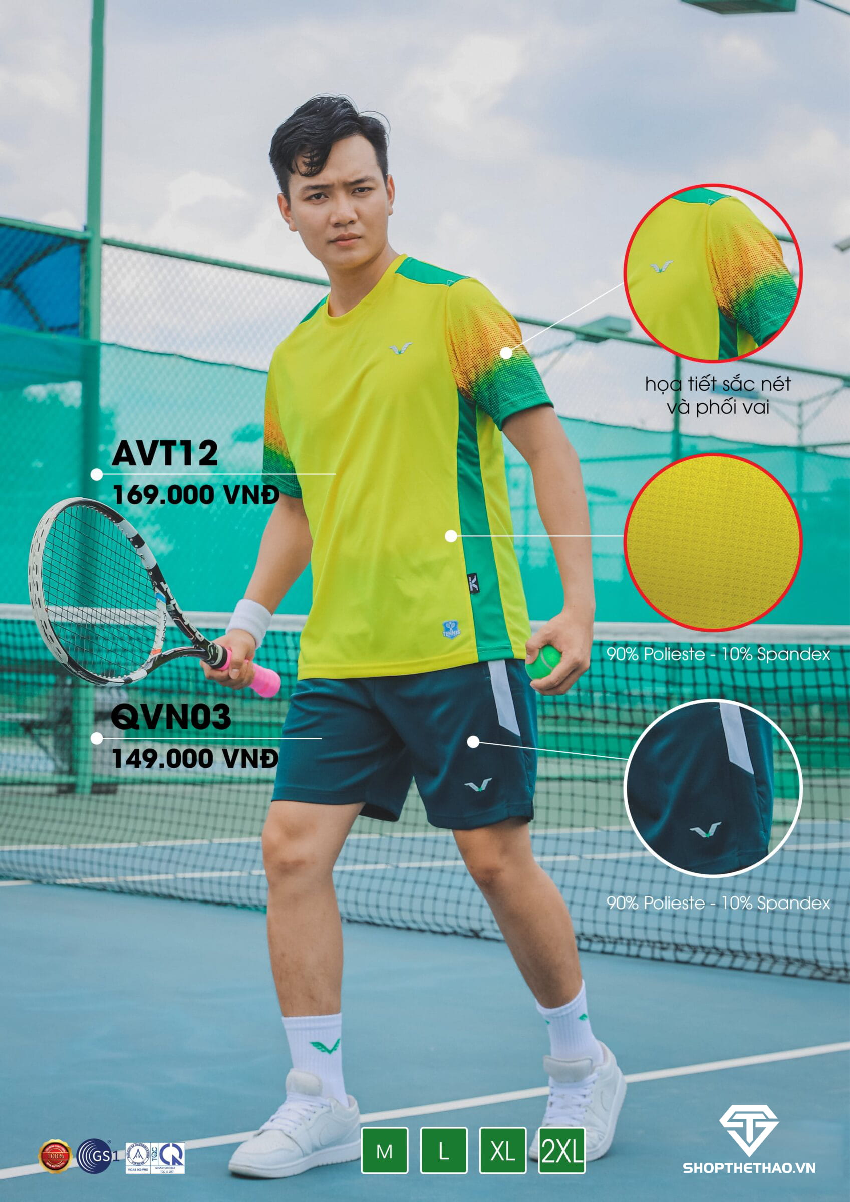Áo Tennis Nam Nữ AVT12 – Nâng Cao Tinh Thần Thoáng Mát, Co Dãn Tốt 09