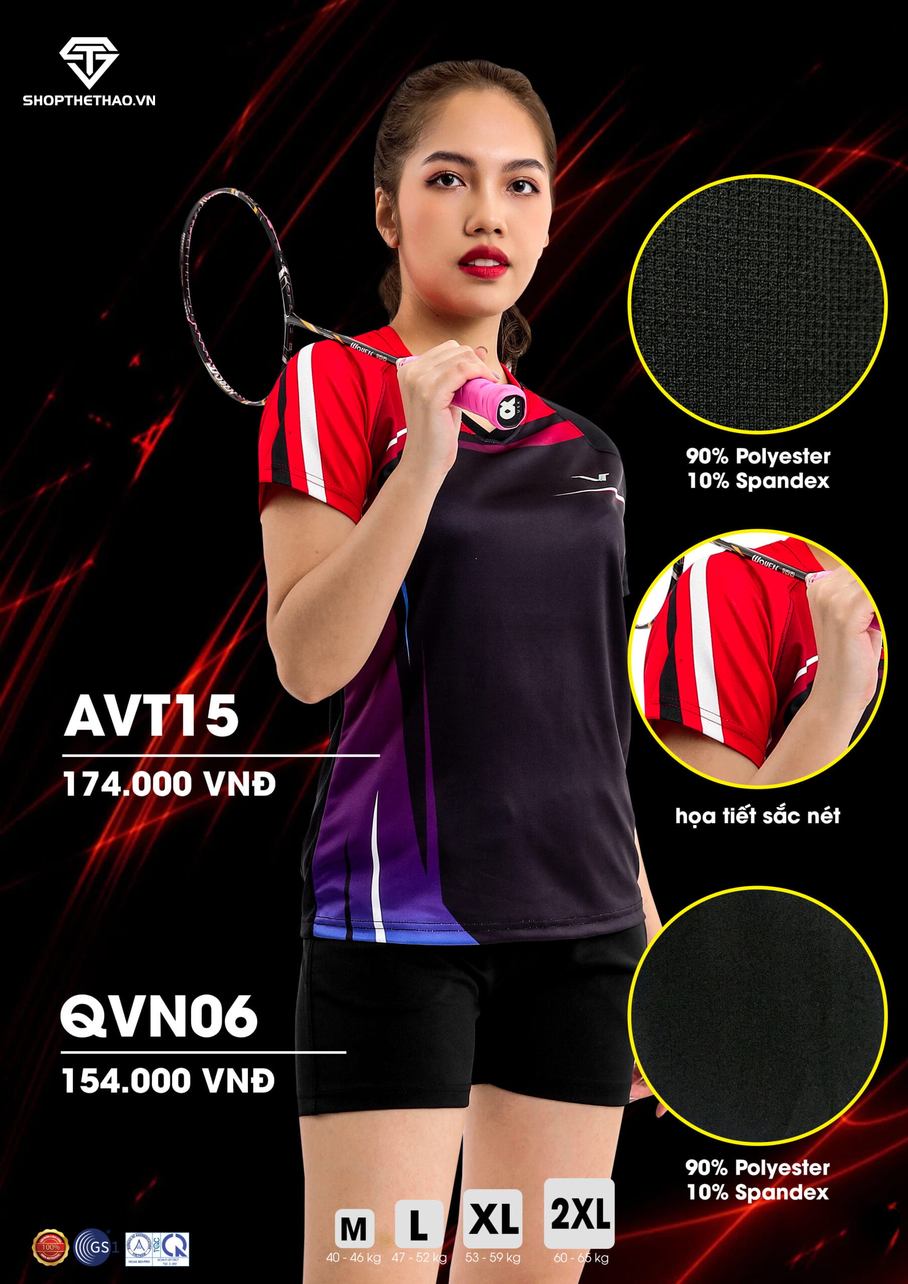 Áo Cầu Lông Thể Thao Nam Nữ AVT15 Đạt Tiêu Chuẩn Quốc Tế 03