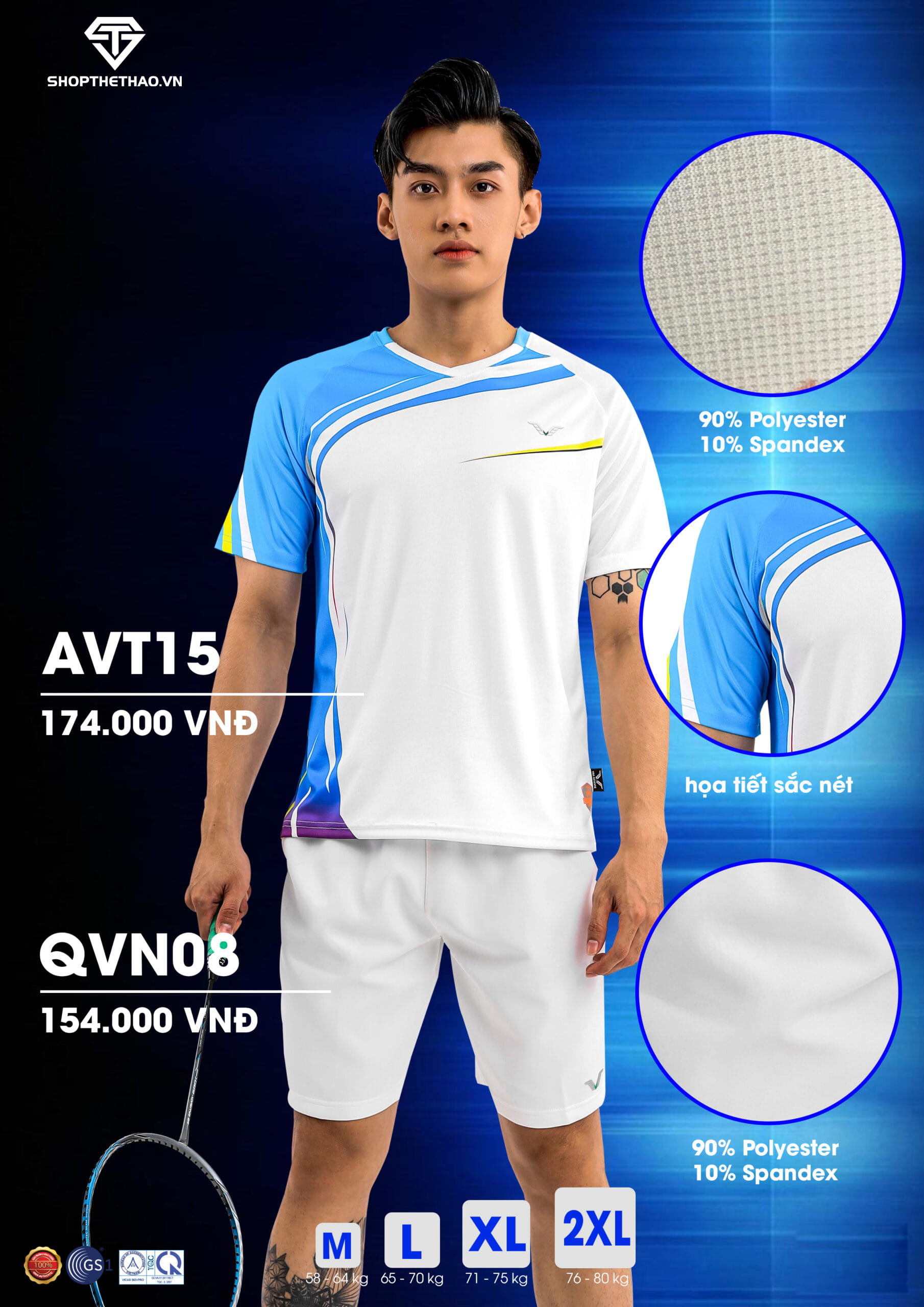 Áo Cầu Lông Thể Thao Nam Nữ AVT15 Đạt Tiêu Chuẩn Quốc Tế 07