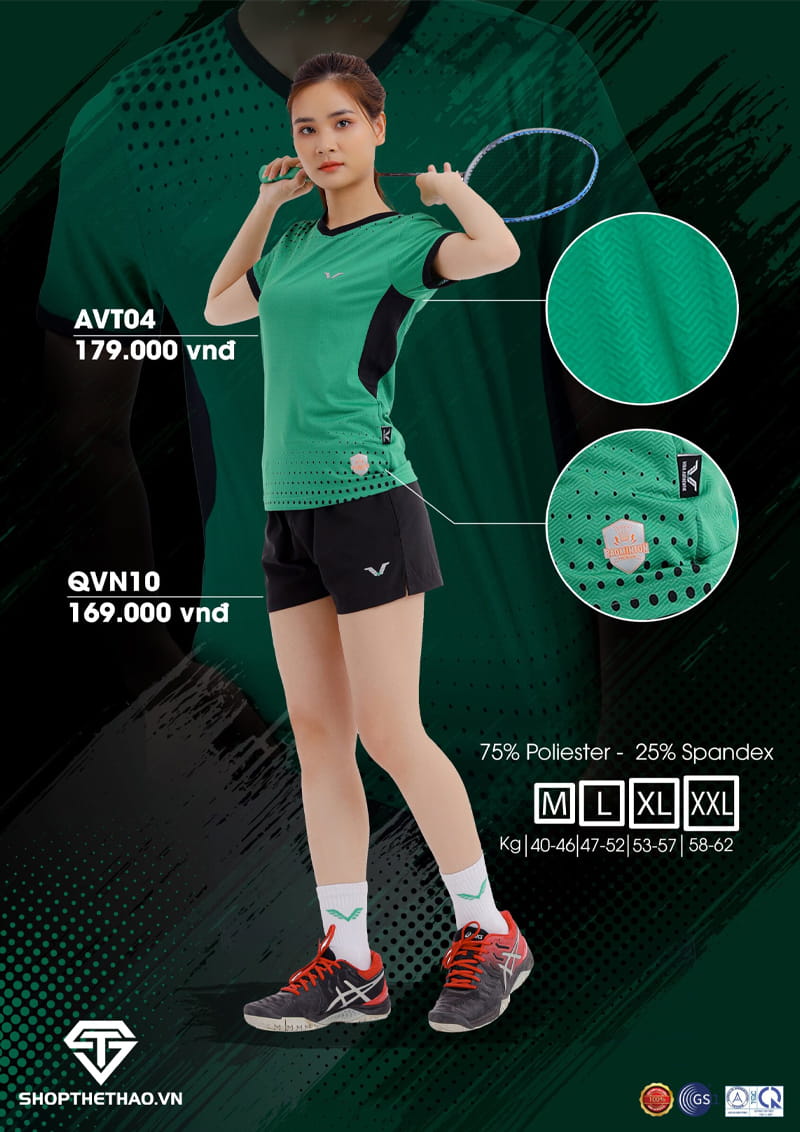 Bộ Quần Áo Thể Thao Nữ AVT04 Vina Authentic 03