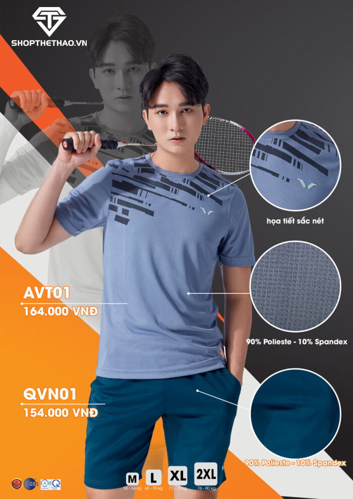 Áo Cầu Lông Nam Vina Authentic AVT01 – Đam Mê Bất Tận 02