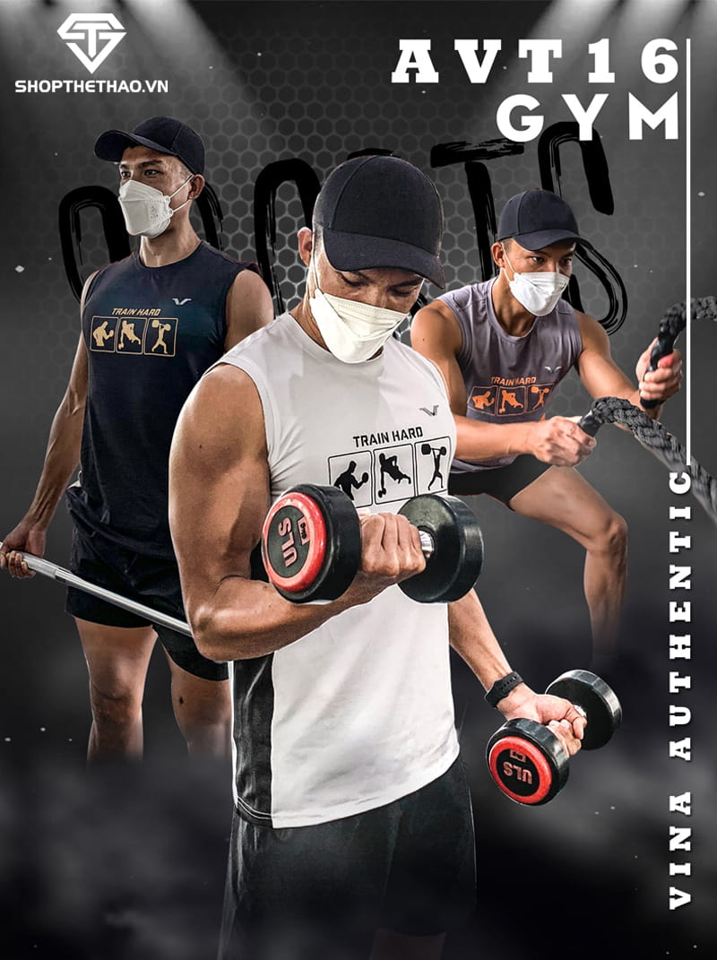 Áo Tập Gym Thể Thao Nam AVT16 Vina Authentic – Tự Tin Chinh Phục 01