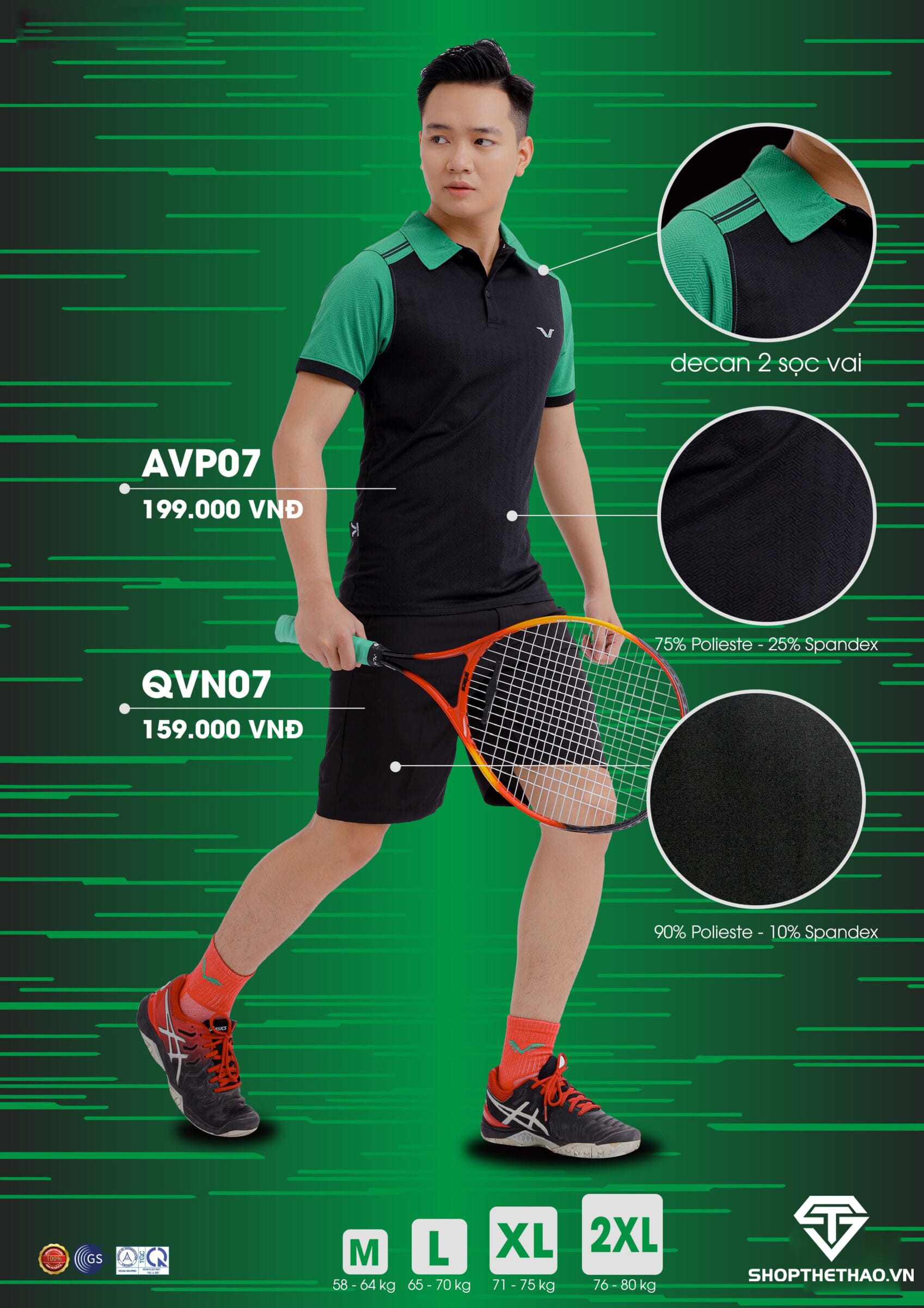 Áo Tennis Nam AVP07 Vina Authentic – Kiểm Soát Thế Trận 03