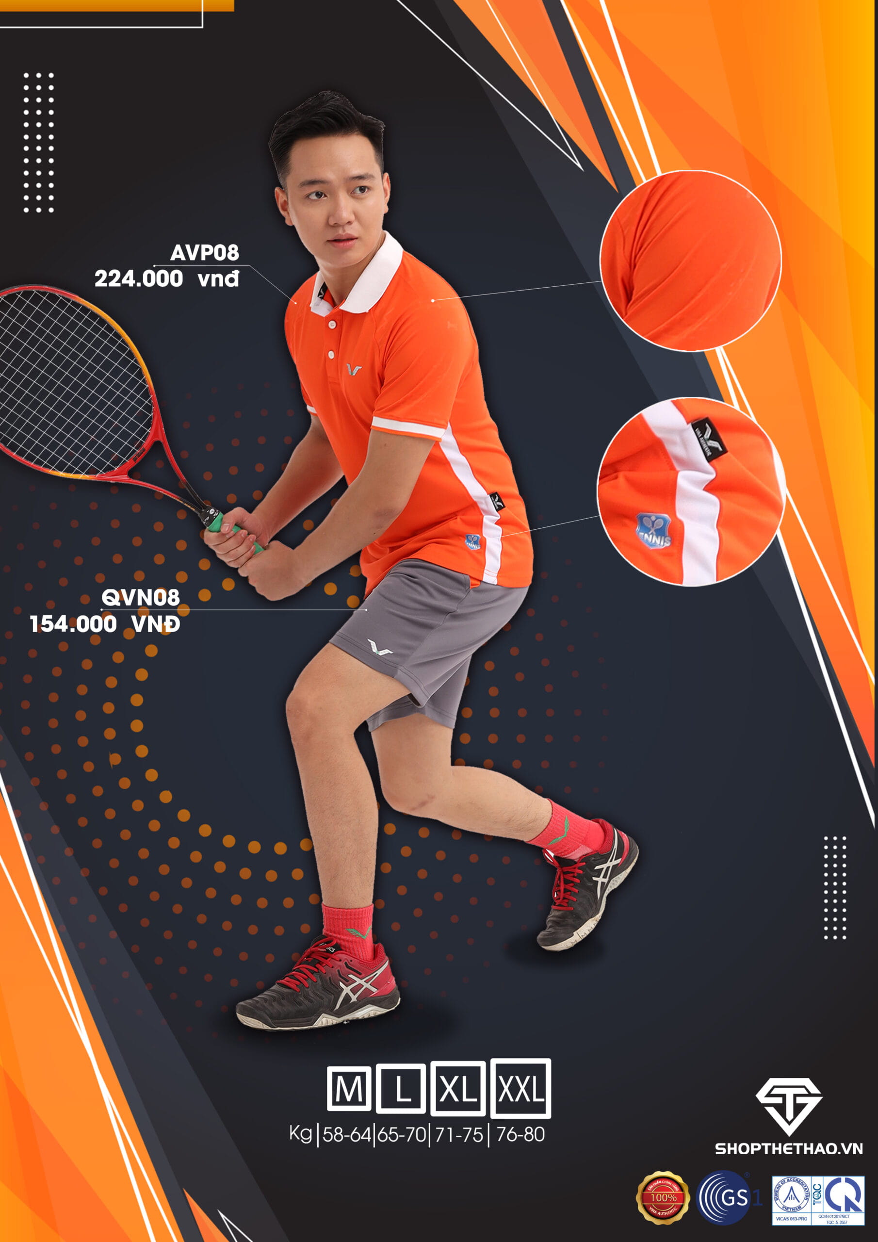 Áo Tennis Nam Vina Authentic AVP08 – Sang Trọng Lịch Lãm 01