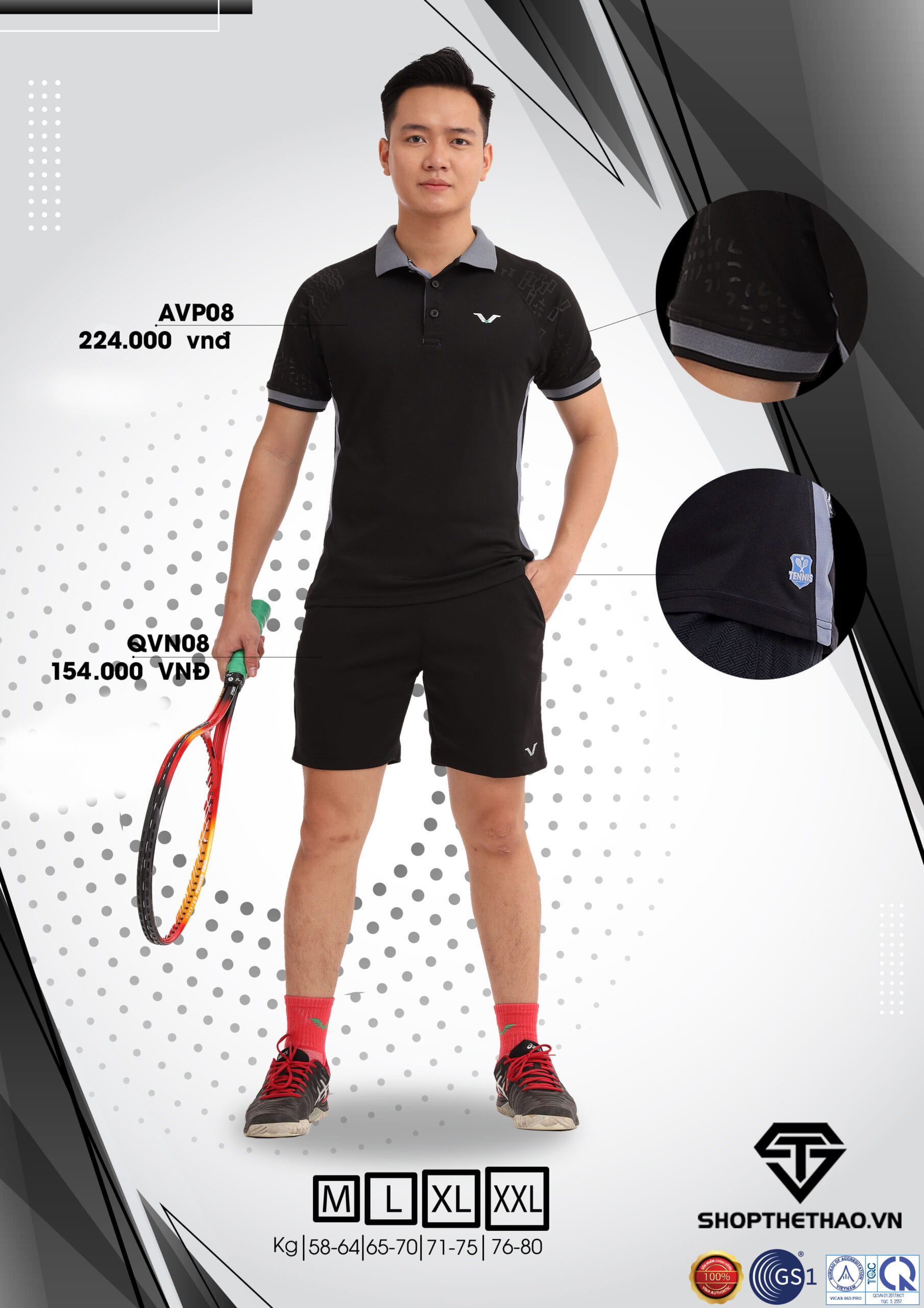 Áo Tennis Nam Vina Authentic AVP08 – Sang Trọng Lịch Lãm 02