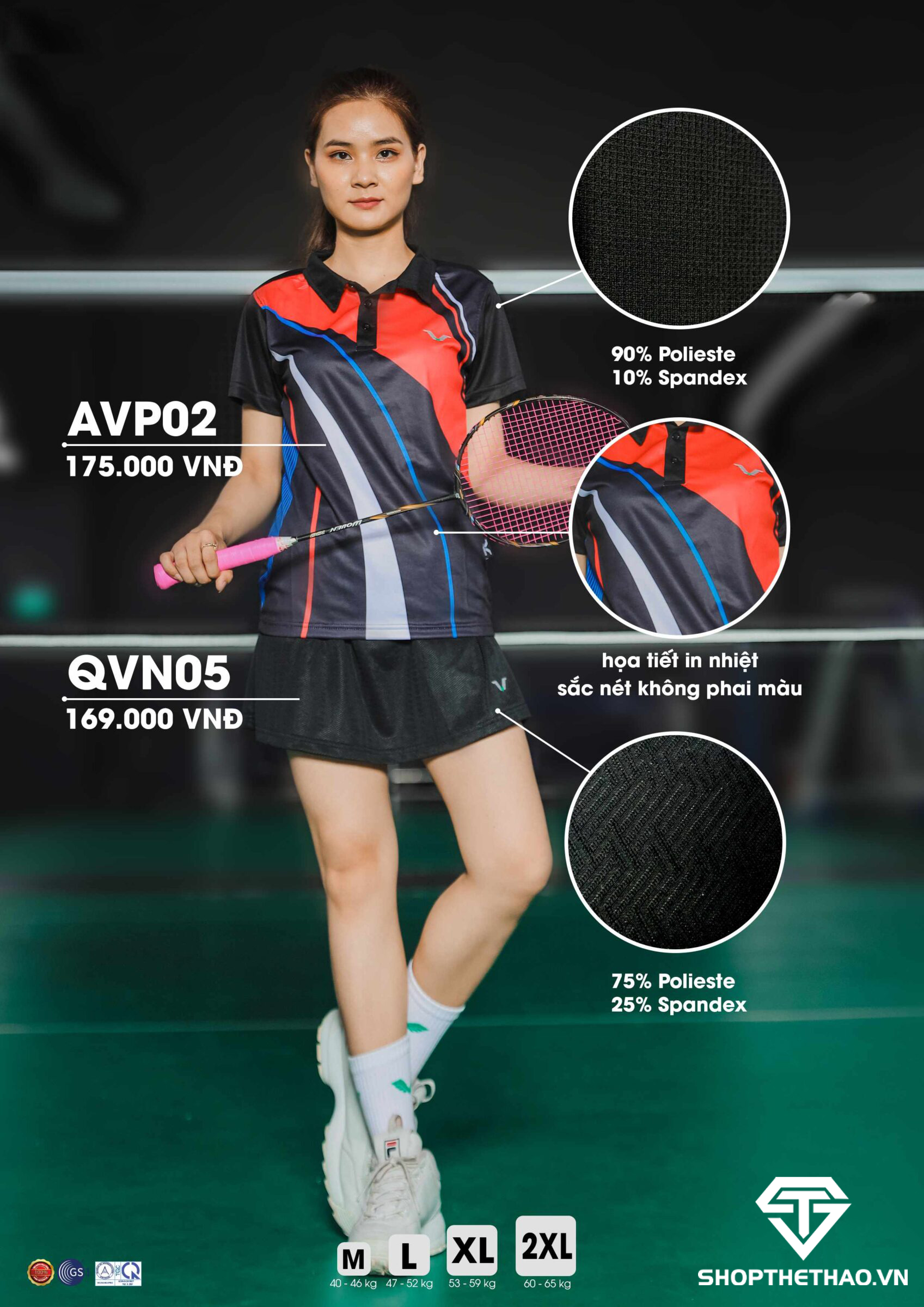 Áo Cầu Thể Thao Cầu Lông Nữ AVP02 – Ấn Định Cuộc Chơi 03