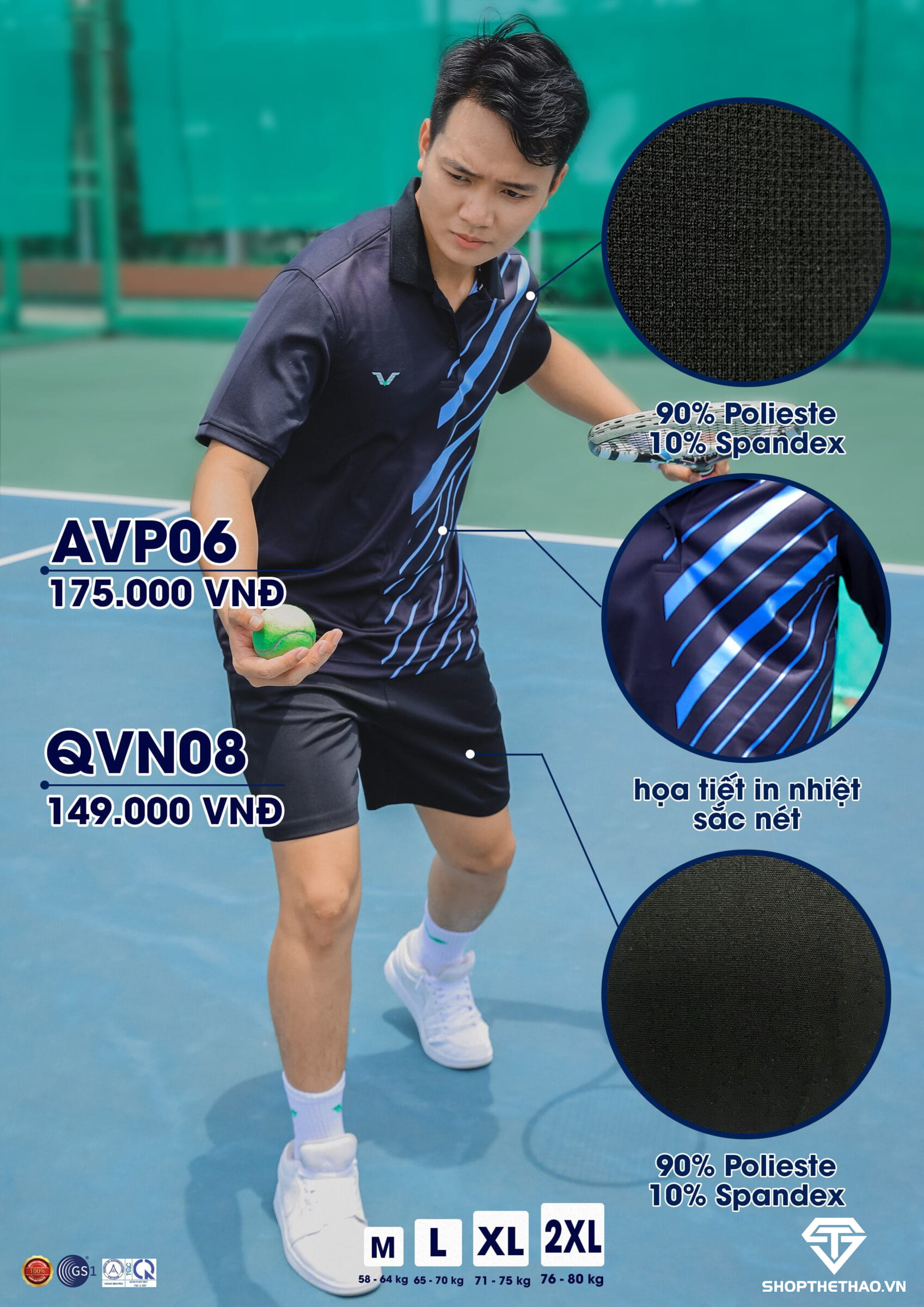 Áo Thể Thao Tennis Nam AVP06 – Thể Thao Bức Phá 04