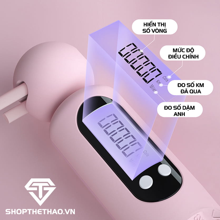 Dây Nhảy Thể Thao Không Dây Có Bộ Đếm Điện Tử DN01 03