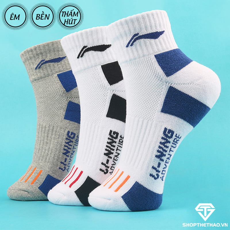 Tất (Vớ) Cầu Lông Lining Cổ Cao – TV06 01